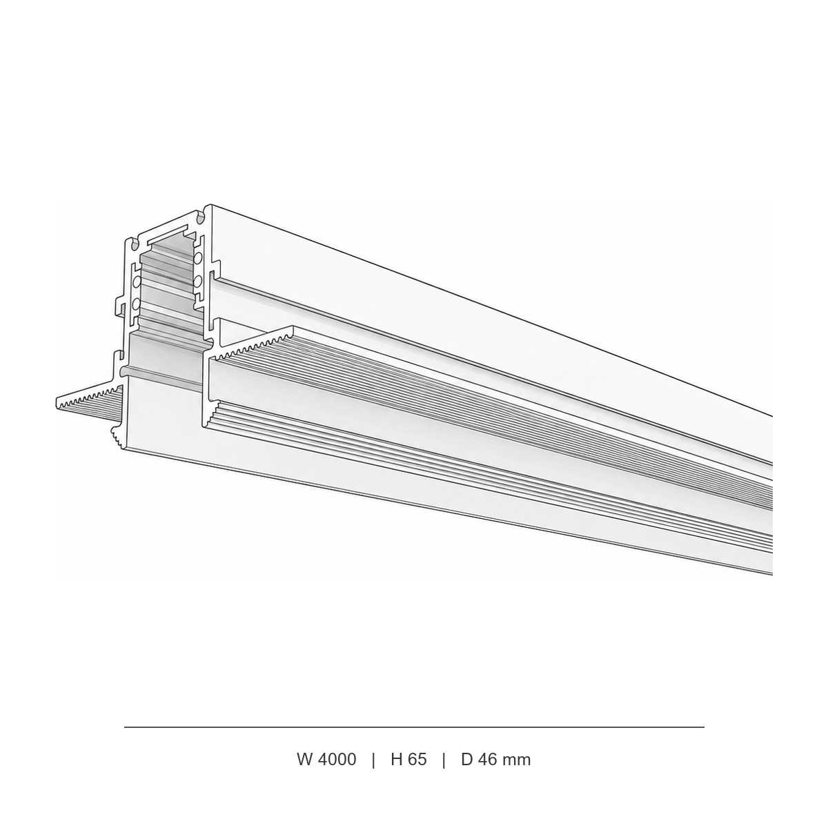 ریل توکار بدون فریم ولتاژ پایین مگنتو اسمال technical dimensions