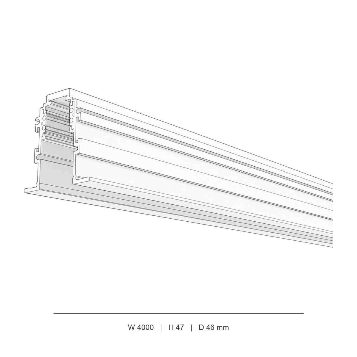 ریل توکار تریم مگنتو اسمال technical dimensions