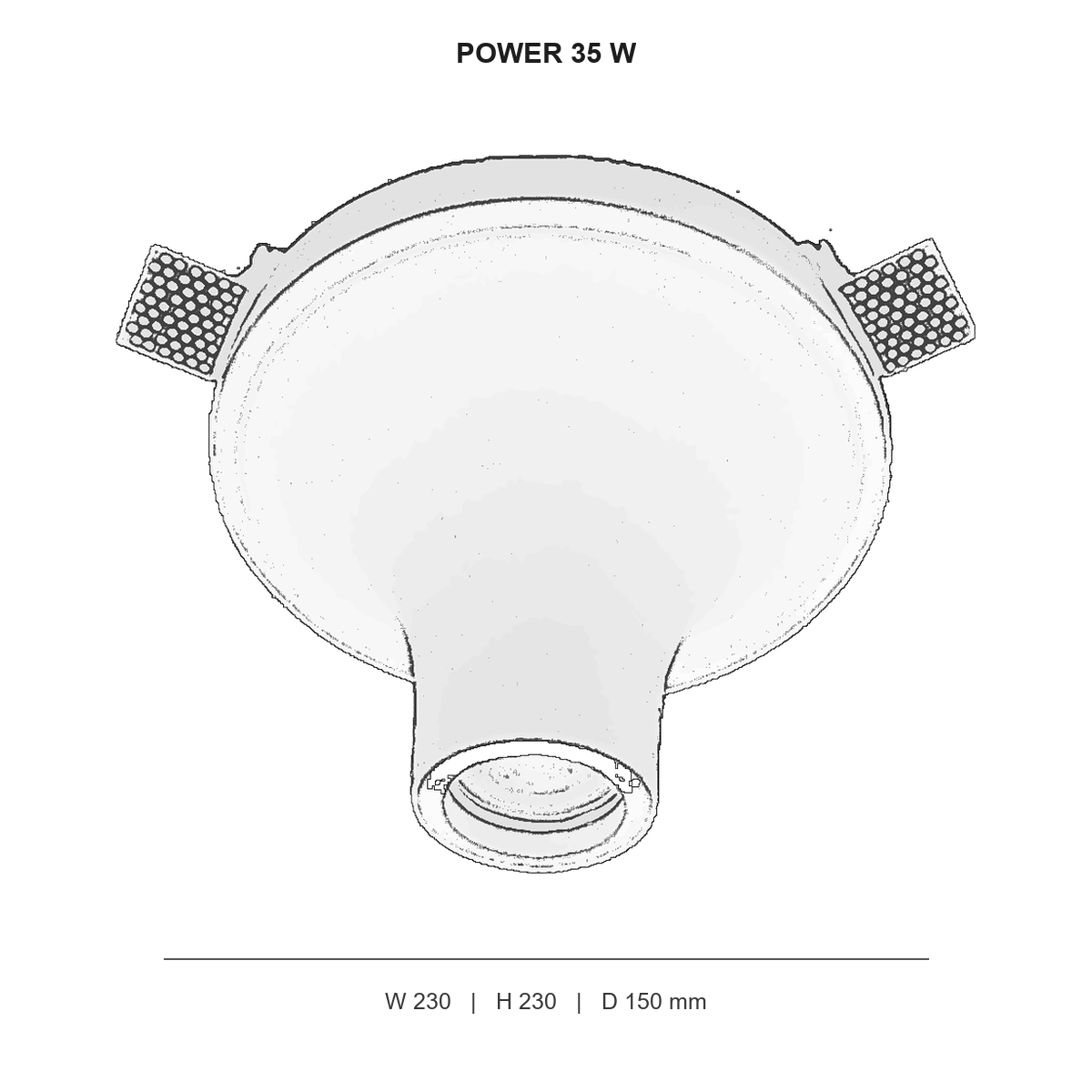 دان‌لایت دکوراتیو فولکانو technical dimensions