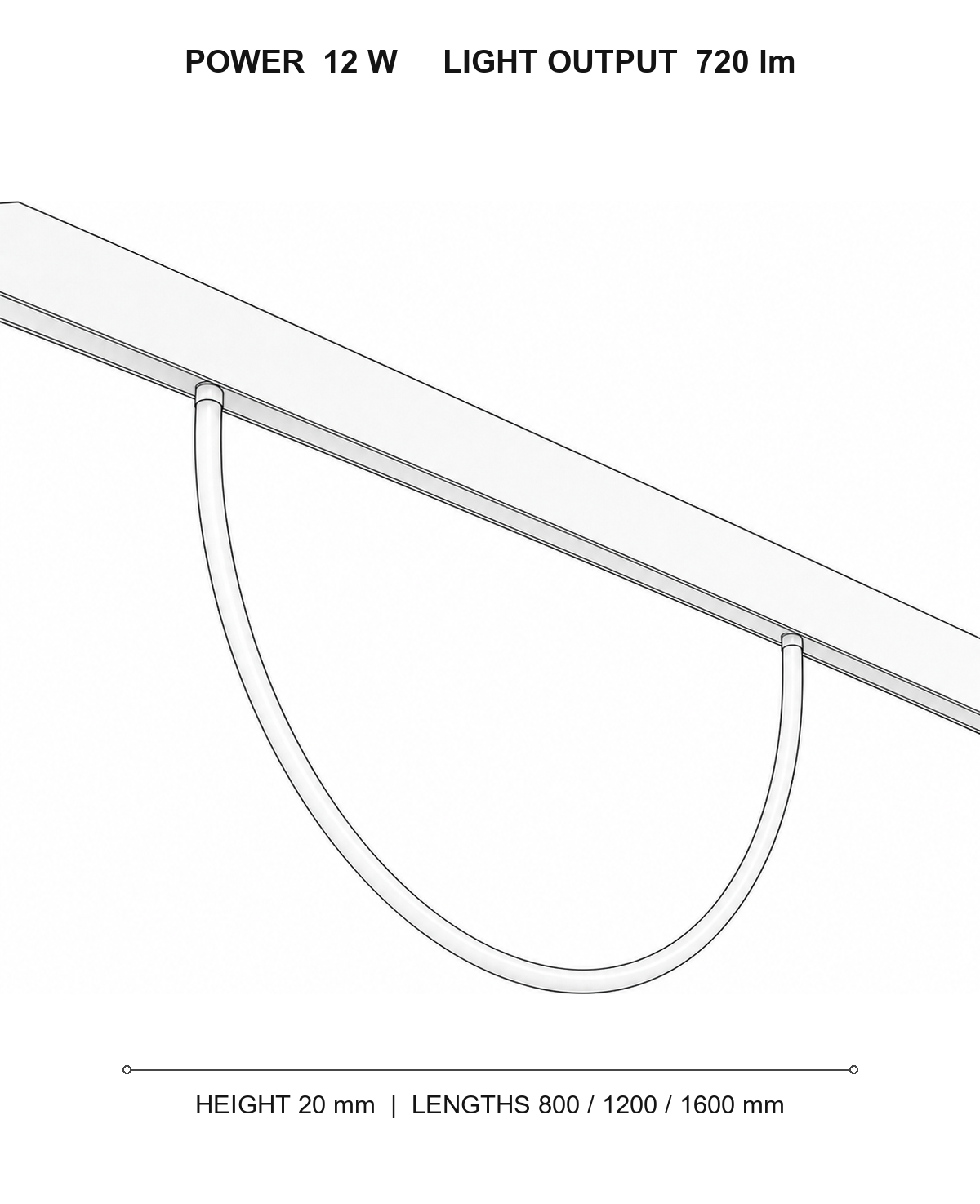 چراغ خطی فلکسی مگنتو لارج technical dimensions