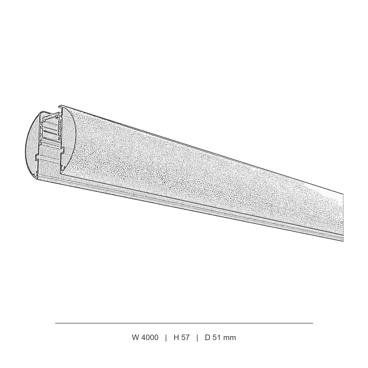 ریل روکار و آویز تریم‌لس مقطع گرد مگنتو اسمال technical dimensions