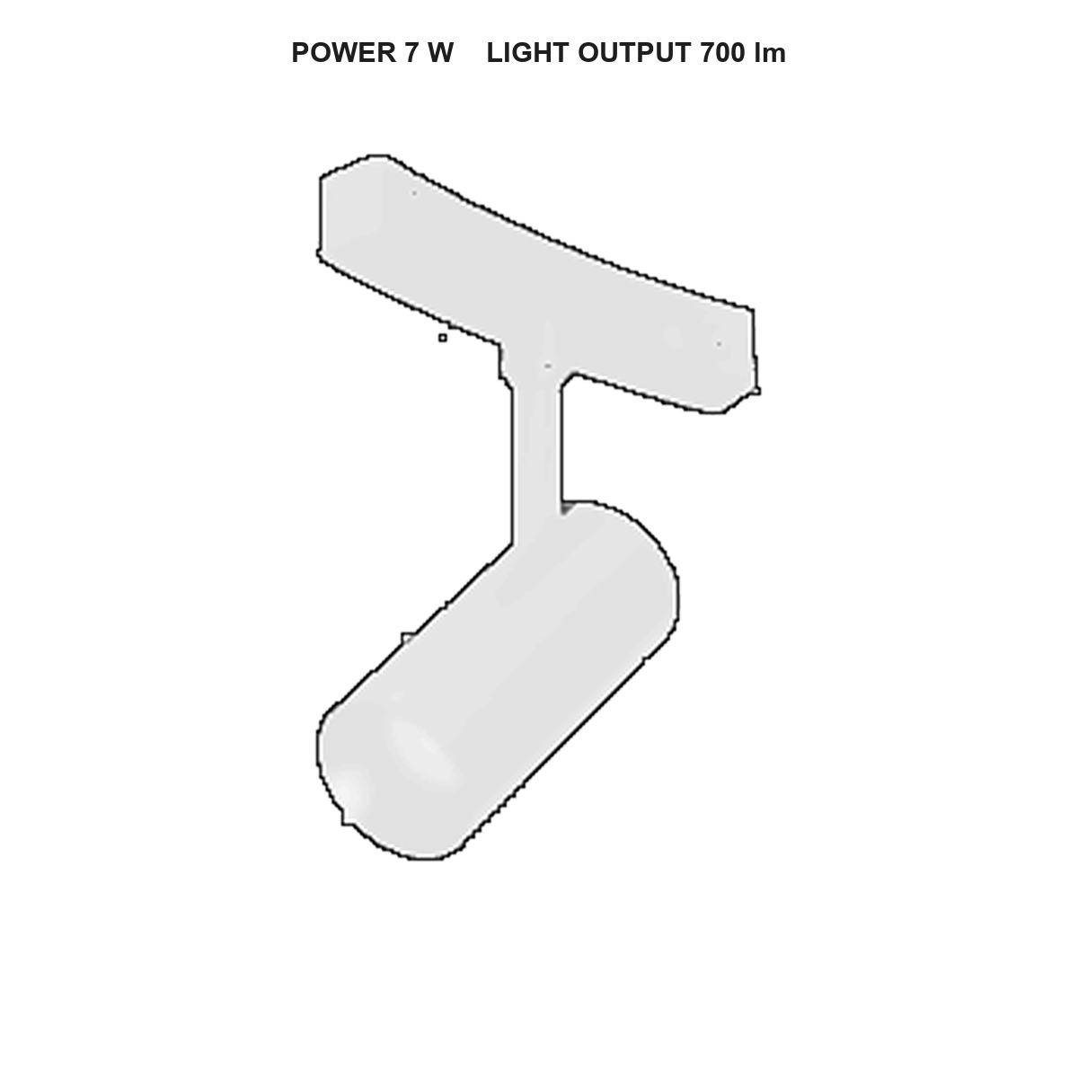 چراغ ریل اسپات مگنتو منحنی technical dimensions