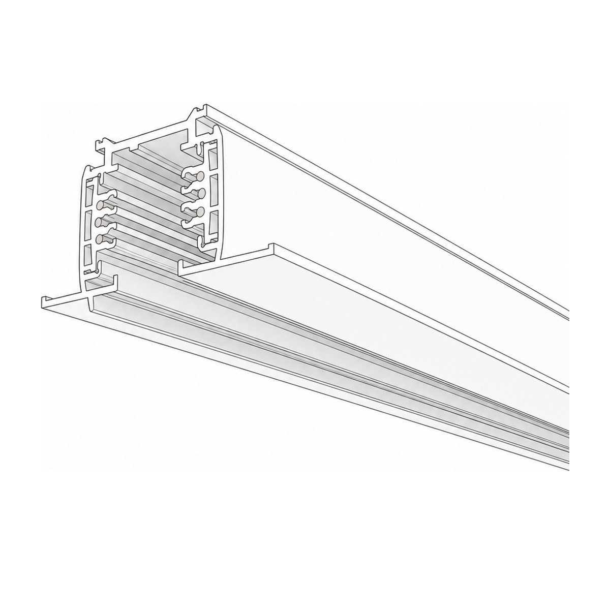 چراغ ریلی توکار 3PH technical dimensions