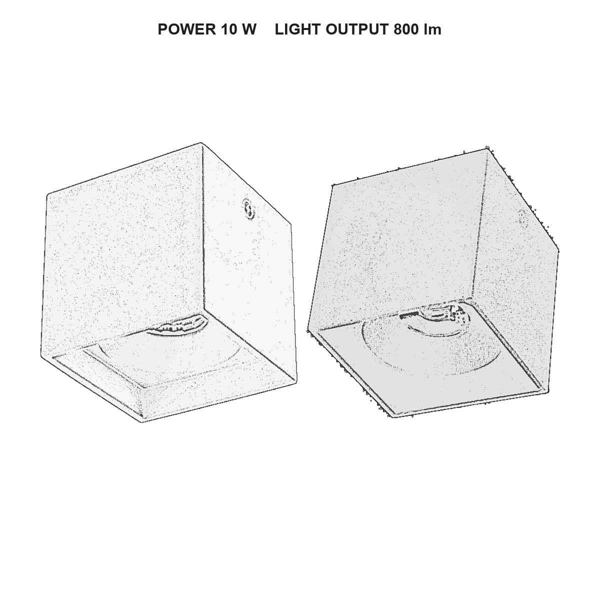 چراغ مکعبی technical dimensions