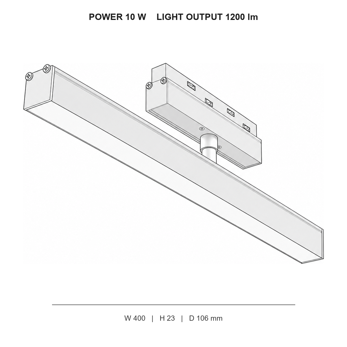 چراغ خطی چرخشی مگنتو اسمال technical dimensions