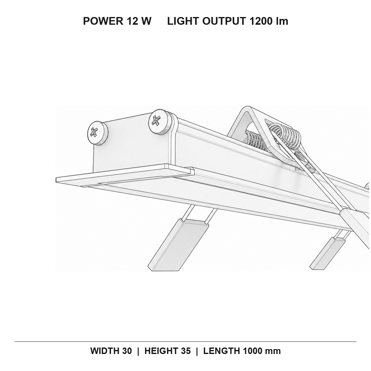 چراغ خطی توکار تریم بک‌لایت SP مینی technical dimensions