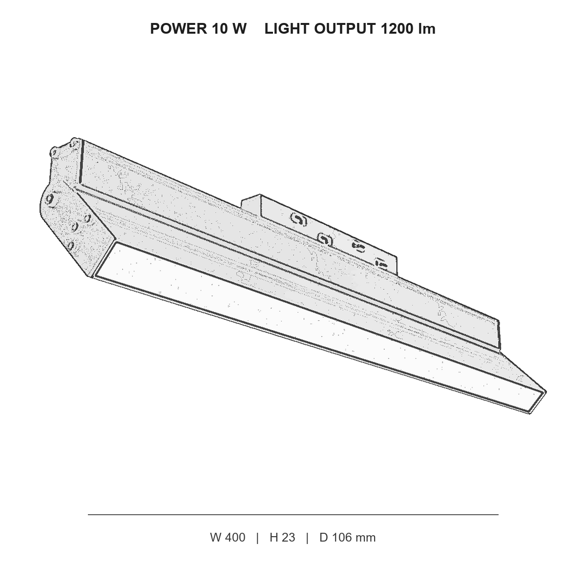 چراغ خطی زاویه‌ای مگنتو اسمال technical dimensions