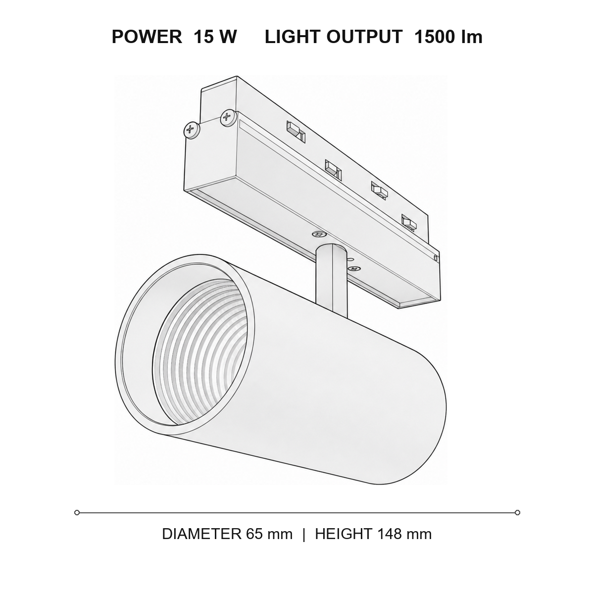 چراغ ریلی اسپات مگنتو اسمال LIA technical dimensions