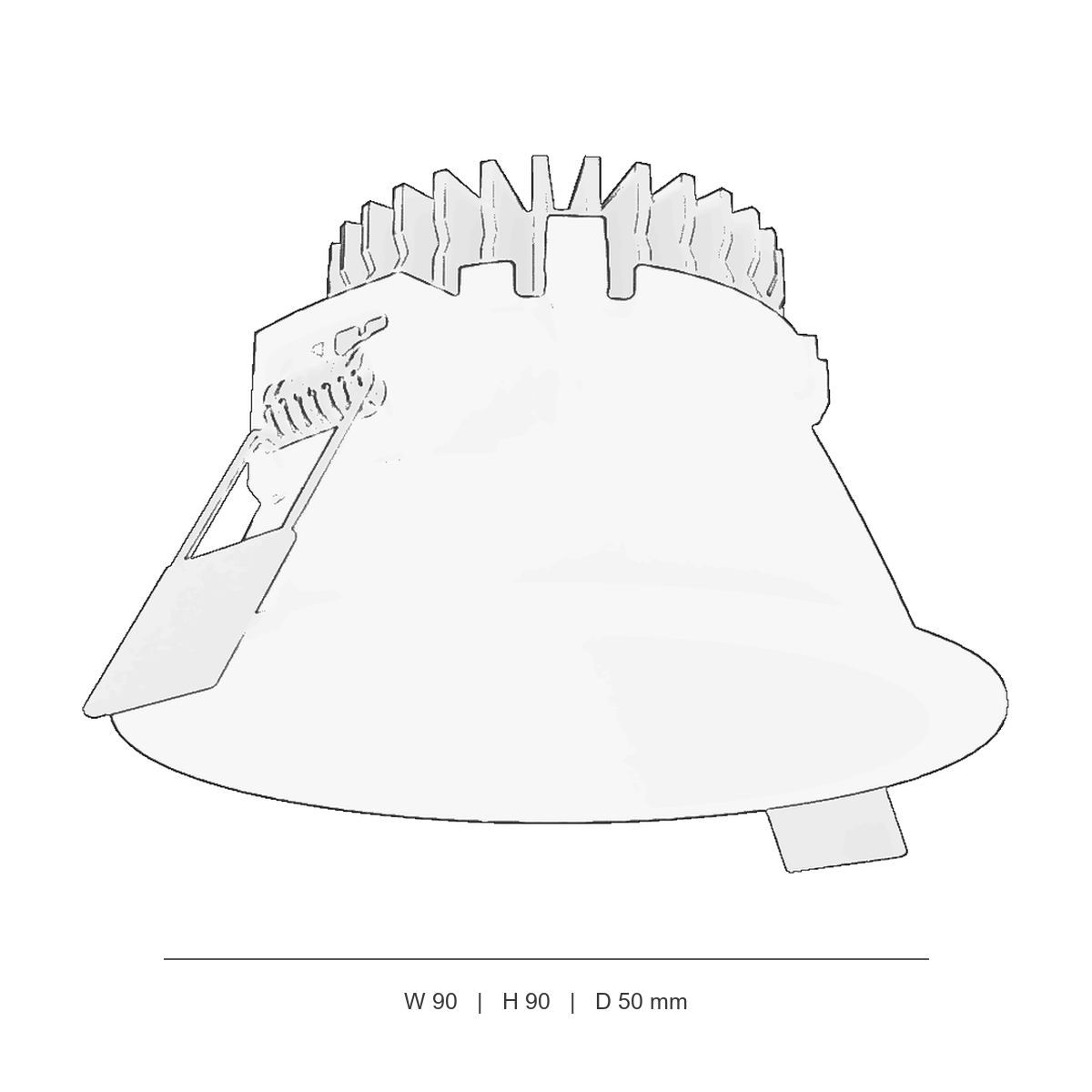 دان‌لایت توکار پیام 8 technical dimensions