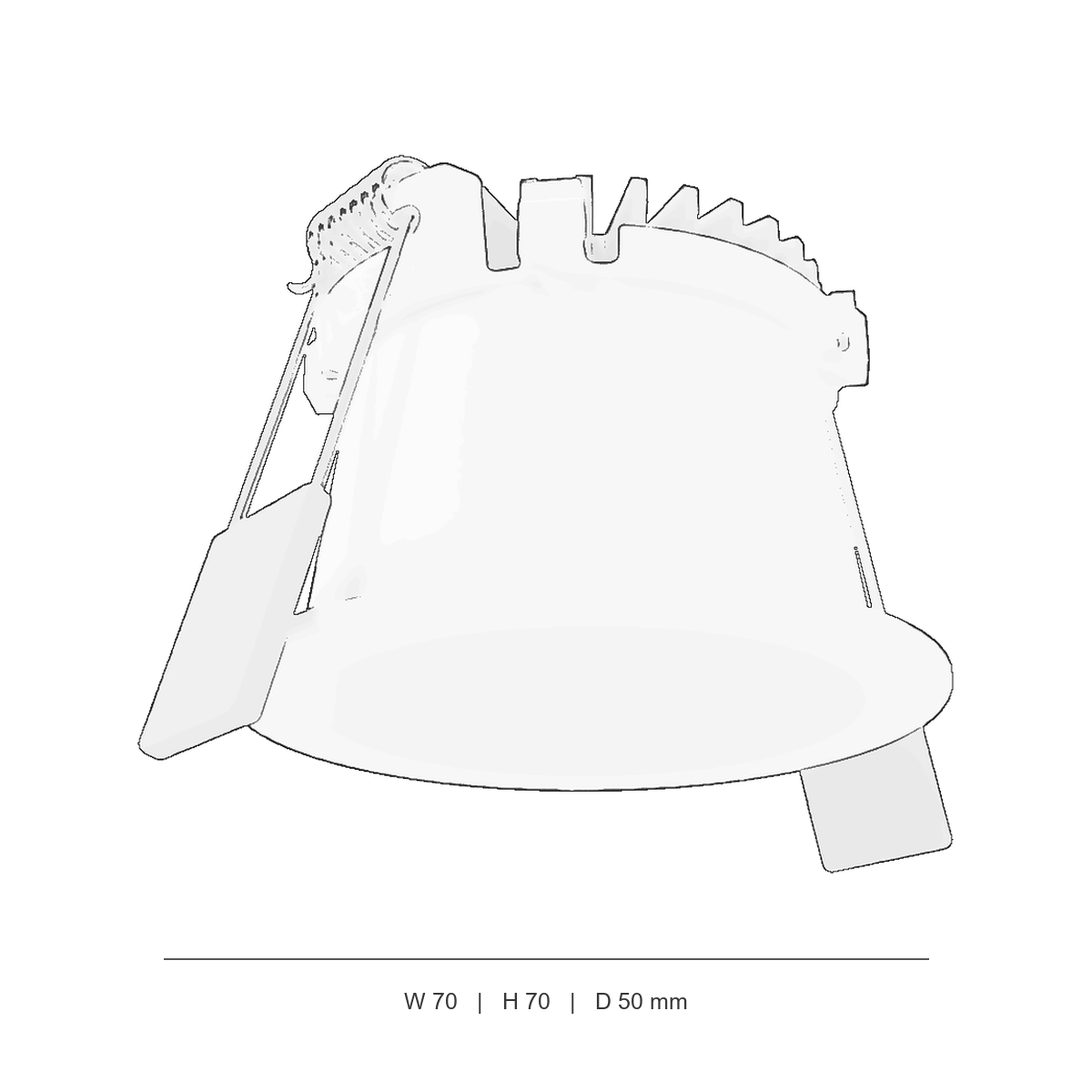 فریم دان‌لایت توکار پیام 6 technical dimensions