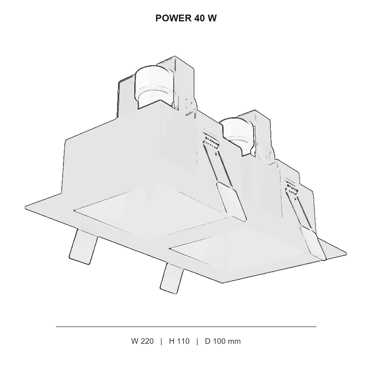 دان‌لایت توکار عمیق بهار دوال technical dimensions