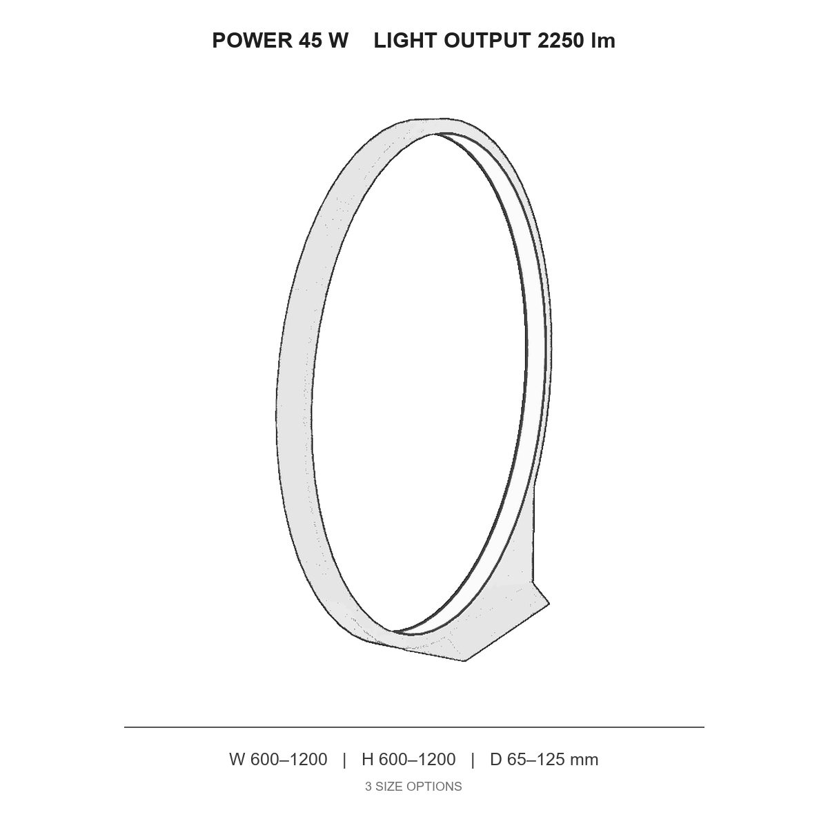 چراغ دکوراتیو فضای باز مون technical dimensions