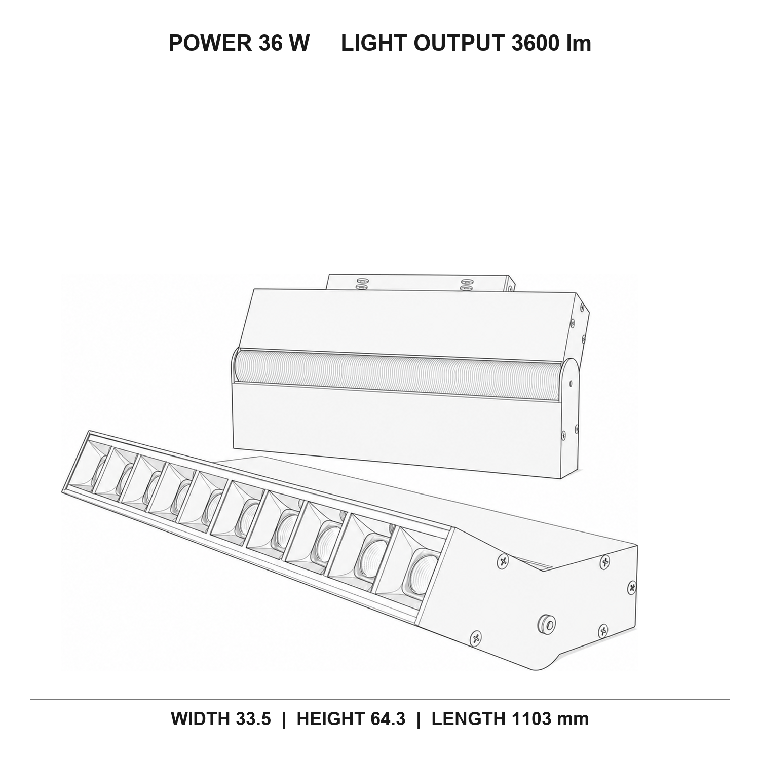 وال‌واشر خطی فلاود روشنا technical dimensions